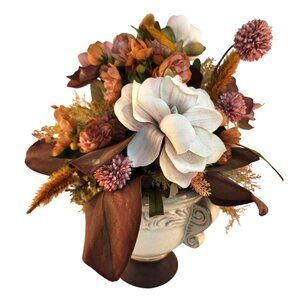 Magnolia Fall Floral Arrangement In Ornate Ceramic Vase Made by Flower Barn